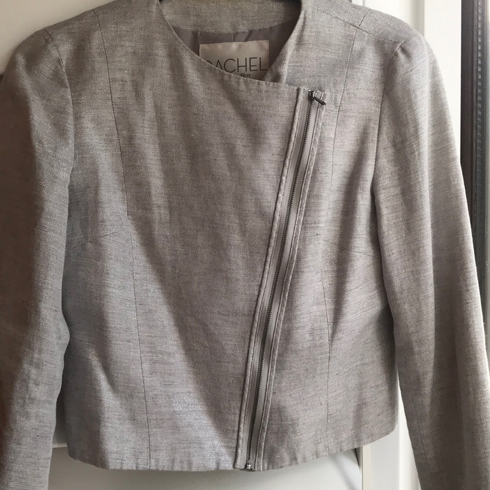 Rachel Roy silver moto blazer